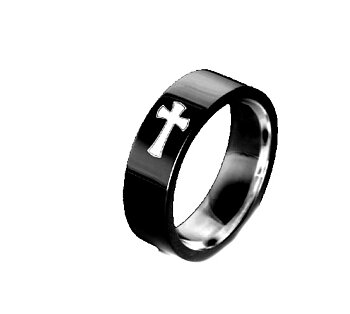Rostfritt stål ring 6mm svart