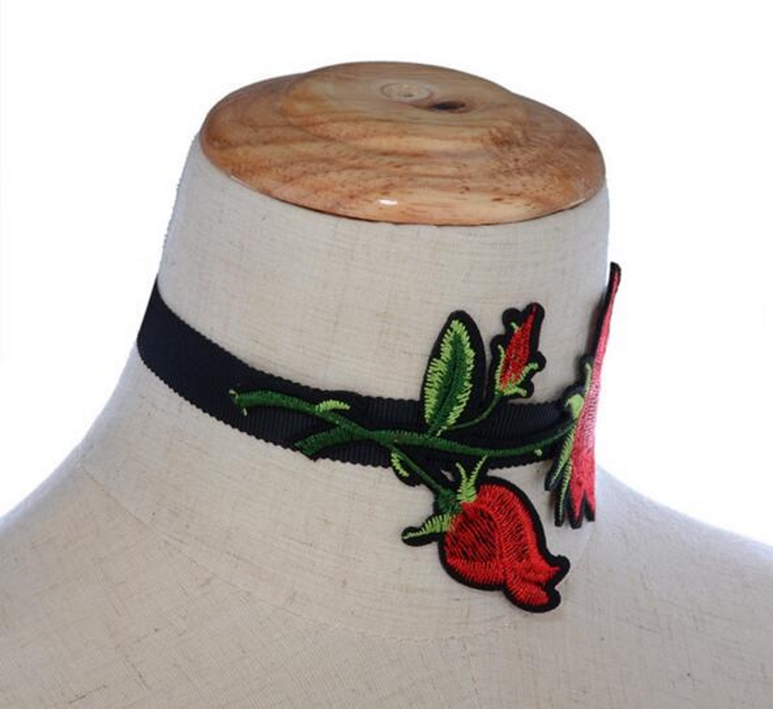 Halsband choker blomma - 4