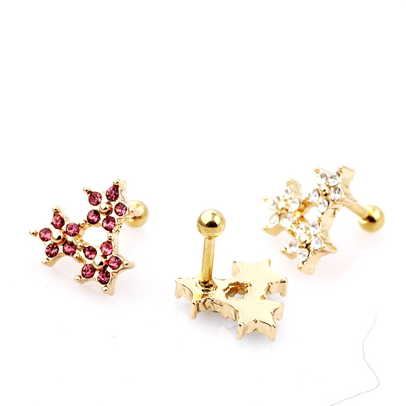 Helix Tragus Piercing Blomma 1 ST SILVER/GULD - 3