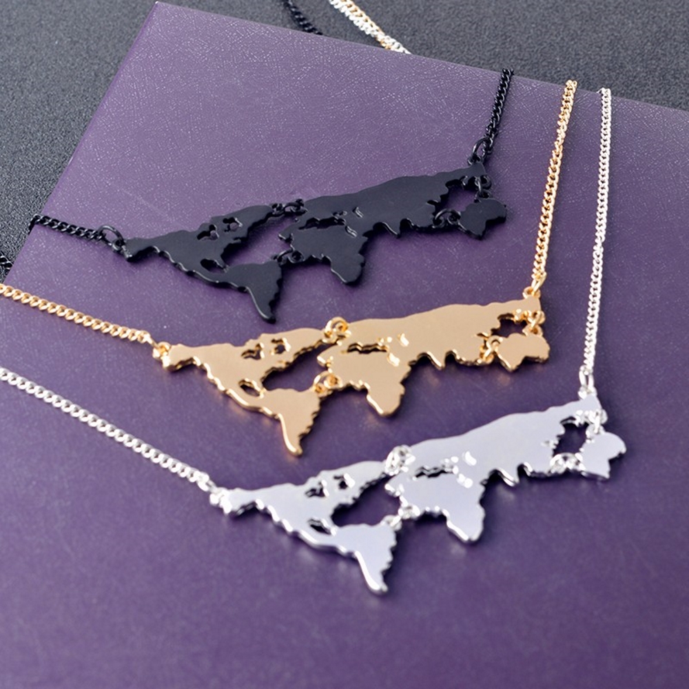 World Map Pendant Necklace  - 2