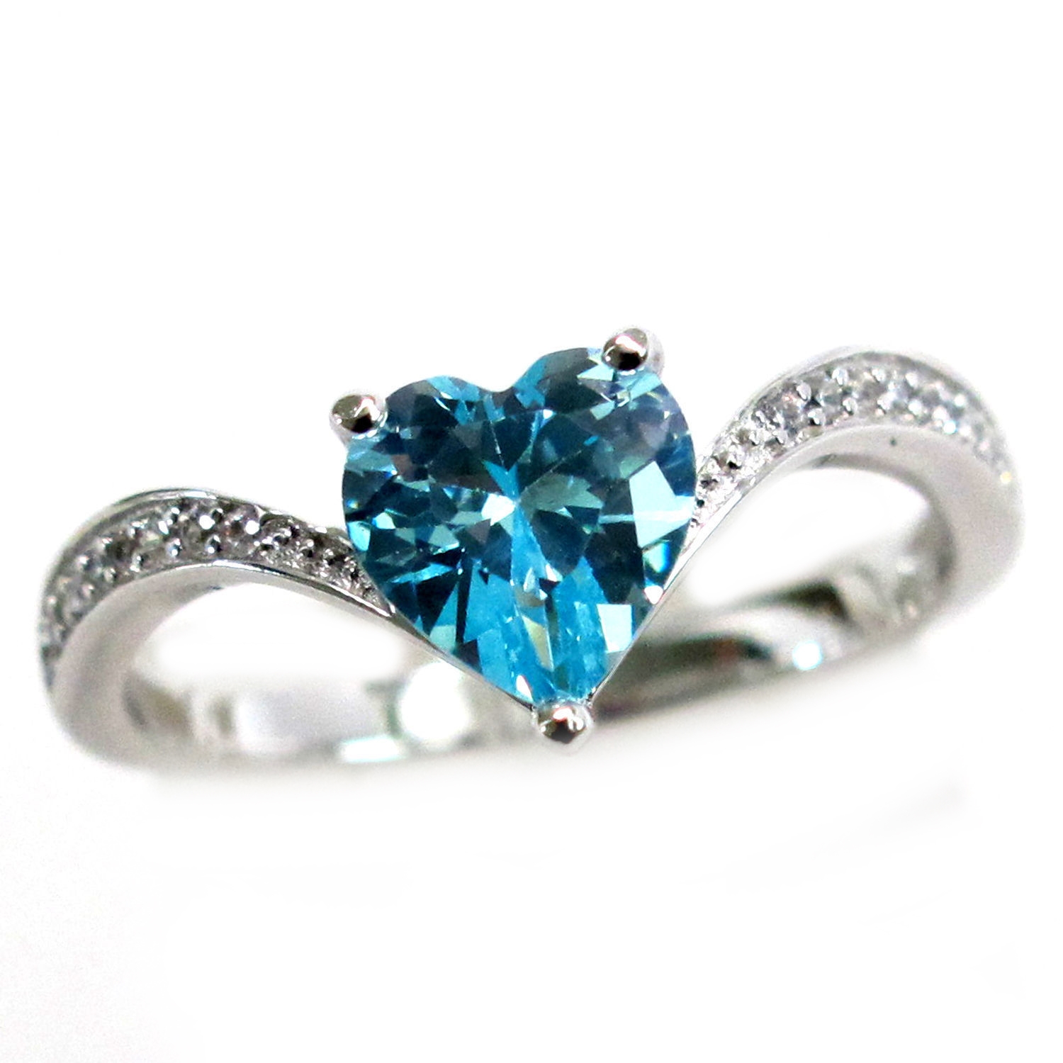 Silver FILLED RING Blue Sapphire  - 2