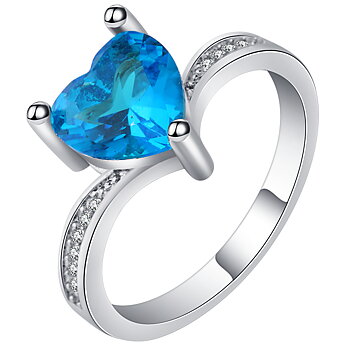Silver FILLED RING Blue Sapphire 