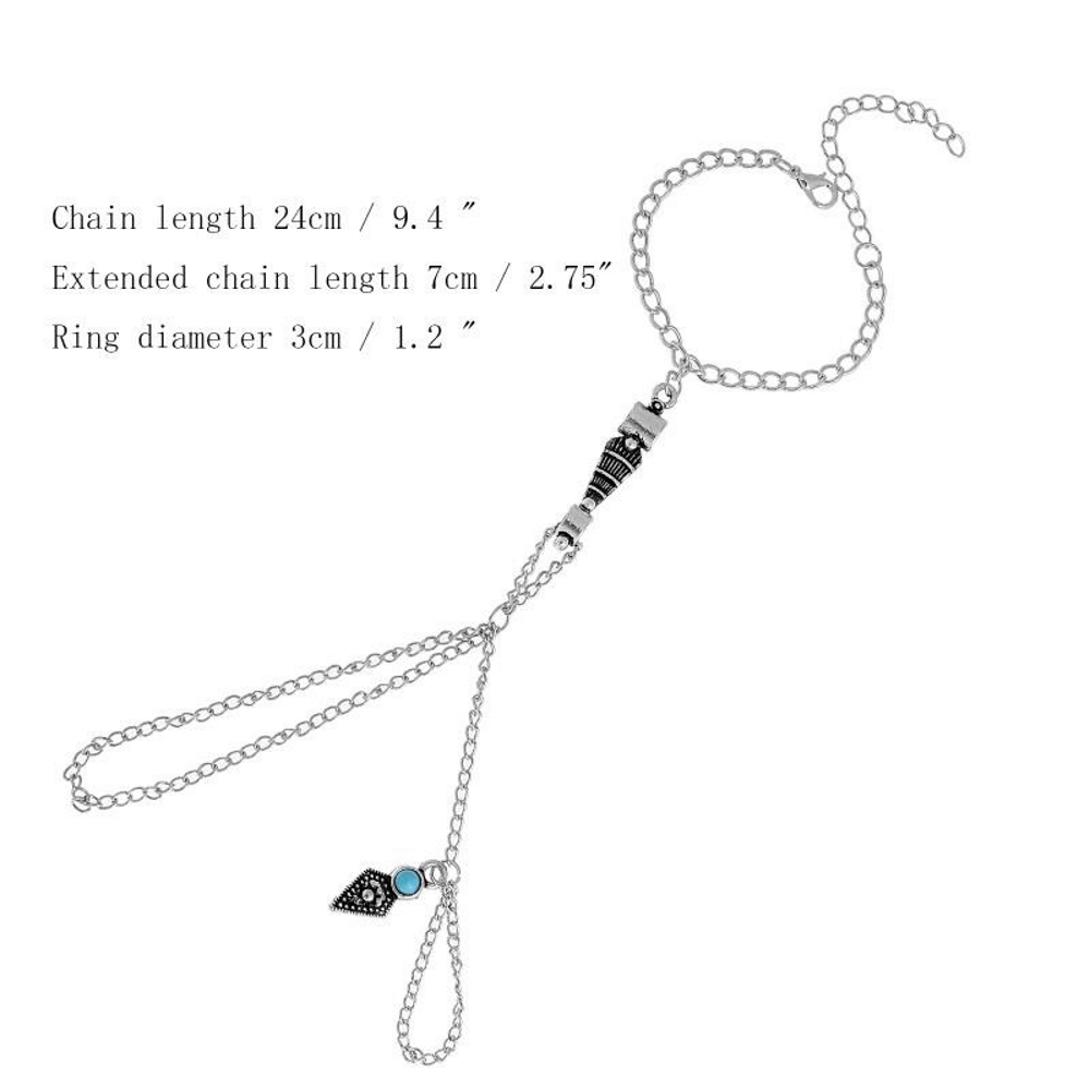 SILVER Sexy Foot Chain Anklet Ankle Bracelet Turquoise  - 5