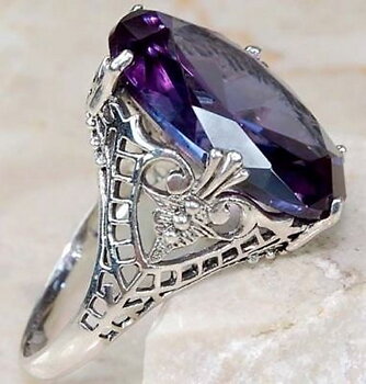 Silver FILLED RING Amethyst 