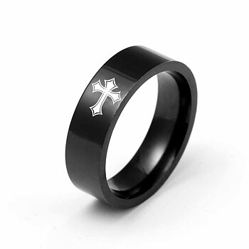Rostfritt stål ring 6mm svart