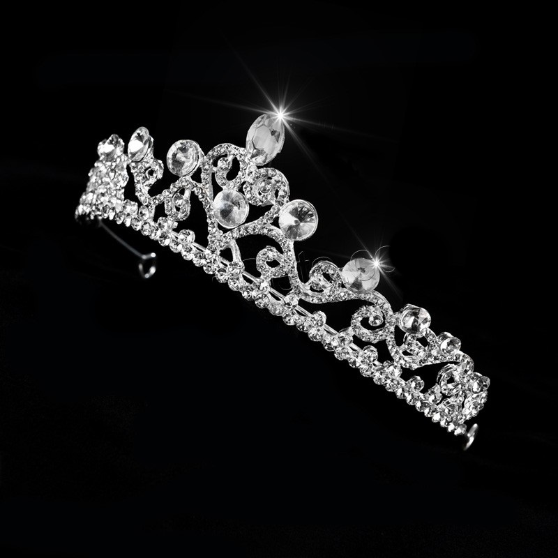 Kristall bröllop hår krona tiara - 3
