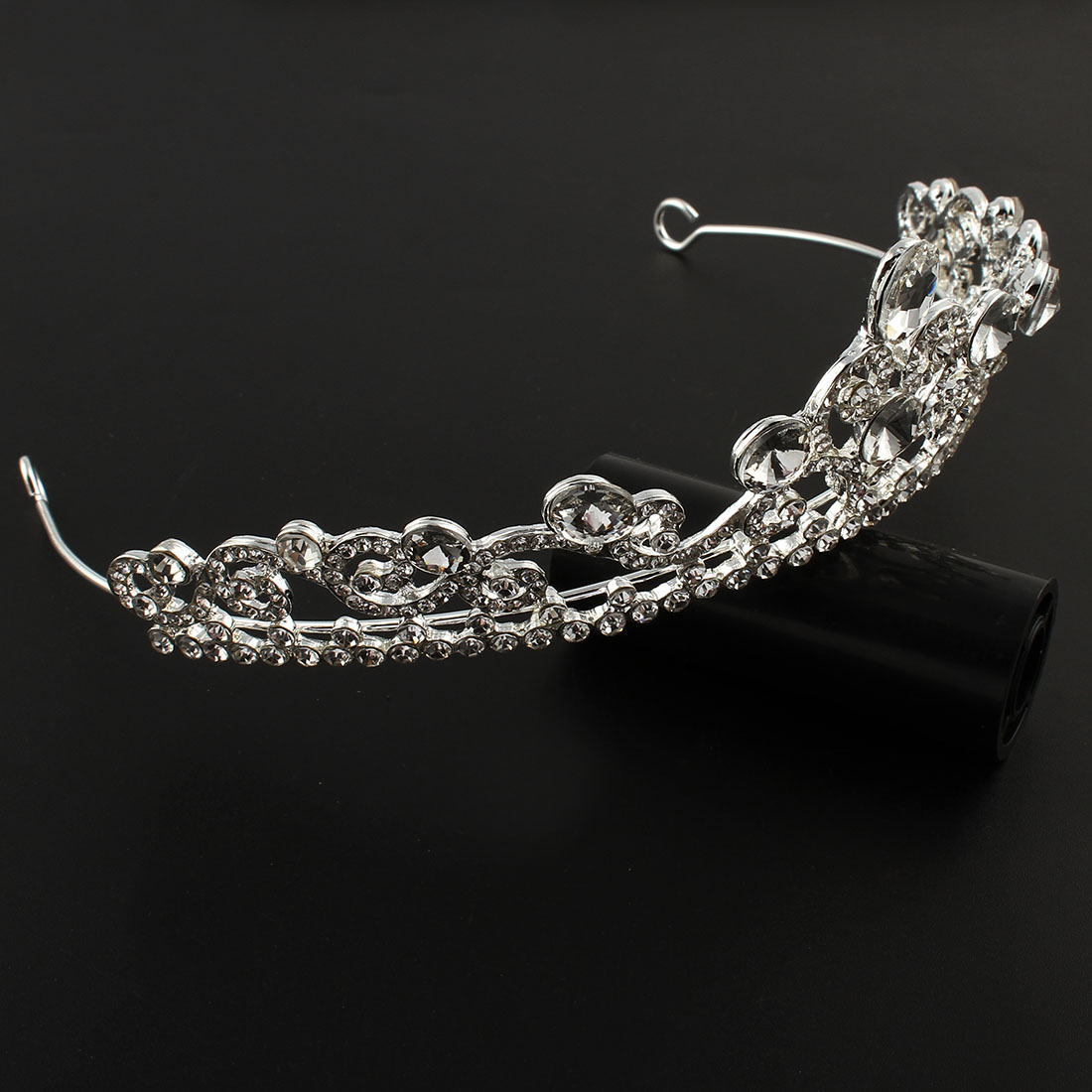 Kristall bröllop hår krona tiara - 5