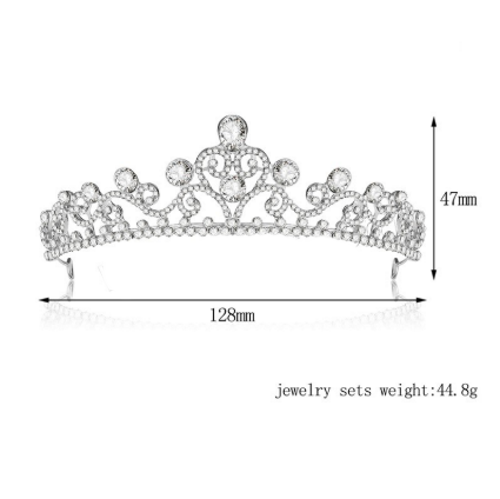Kristall bröllop hår krona tiara - 2