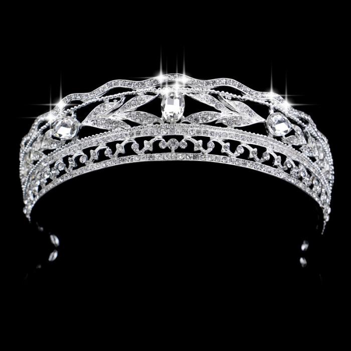 Lyx kristall CZ bröllop hår krona tiara	