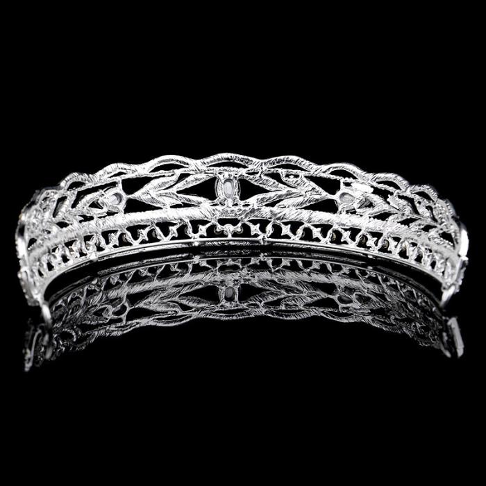 Lyx kristall CZ bröllop hår krona tiara	 - 5