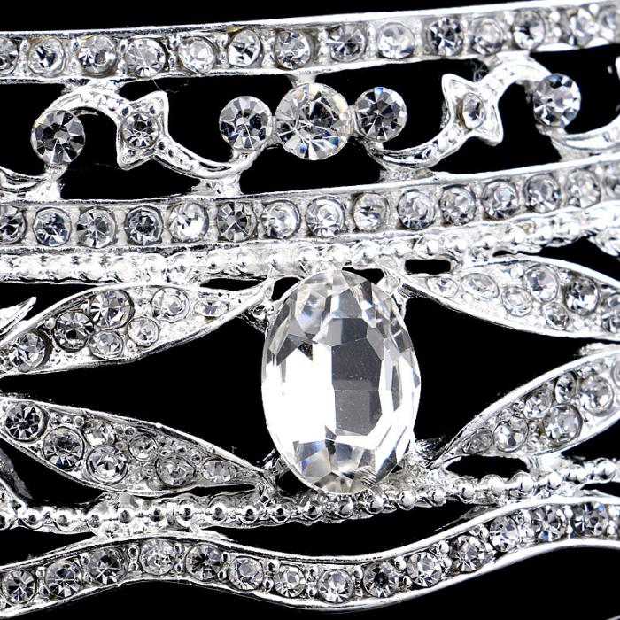 Lyx kristall CZ bröllop hår krona tiara	 - 4