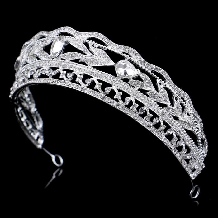 Lyx kristall CZ bröllop hår krona tiara	 - 3