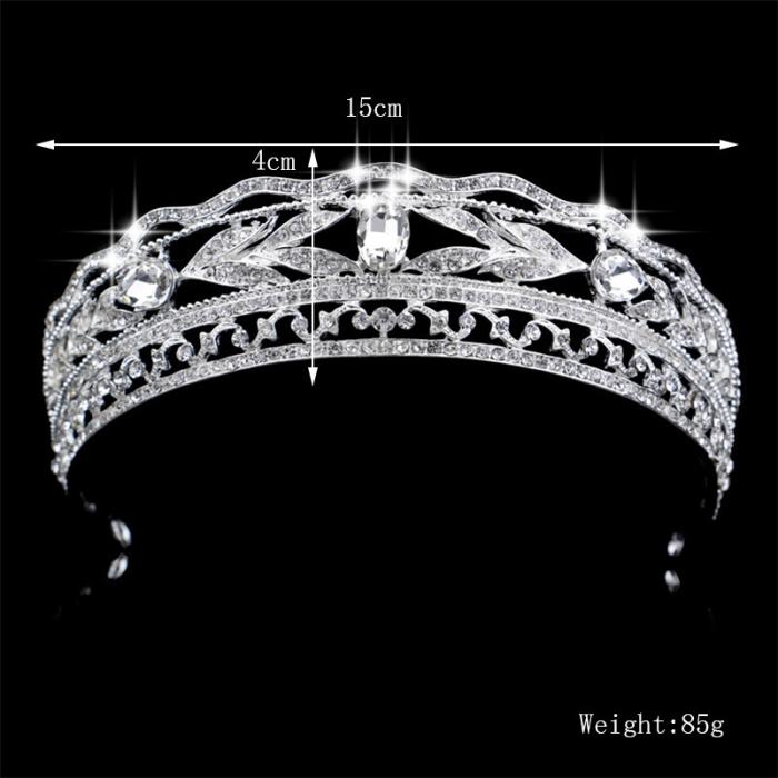 Lyx kristall CZ bröllop hår krona tiara	 - 2