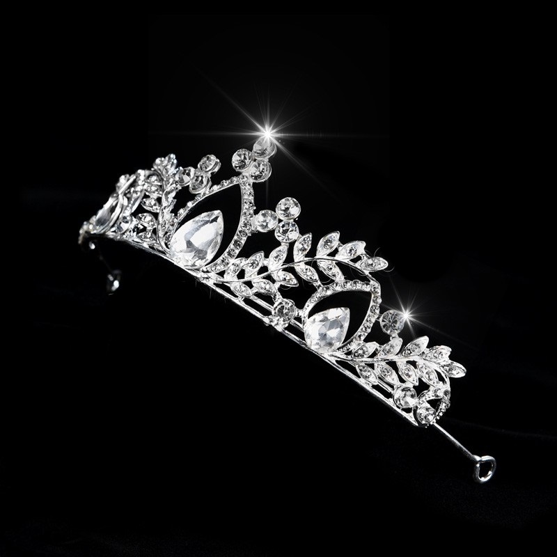 Kristall bröllop hår krona tiara - 3