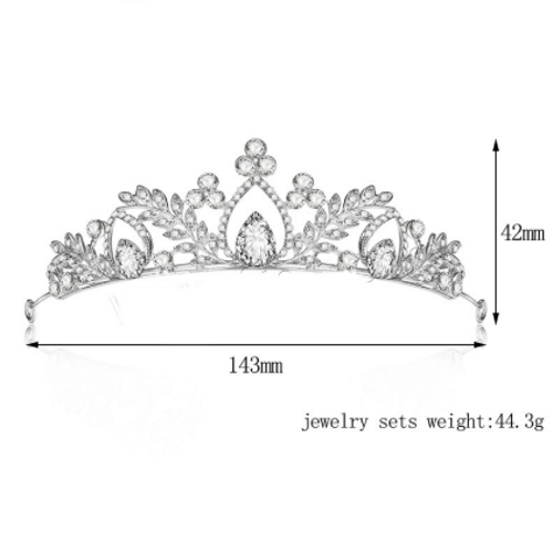 Kristall bröllop hår krona tiara - 2