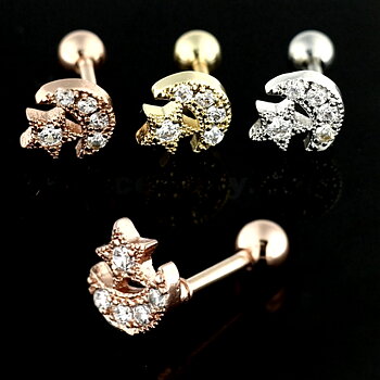 Moonstjärna brosk Helix Tragus Piercing