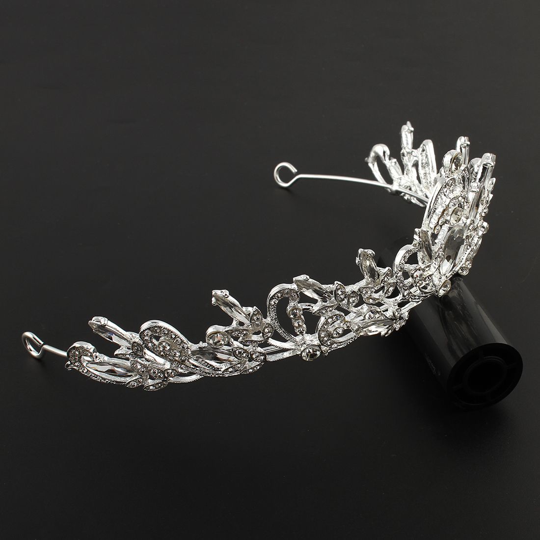 Kristall bröllop hår krona tiara - 5