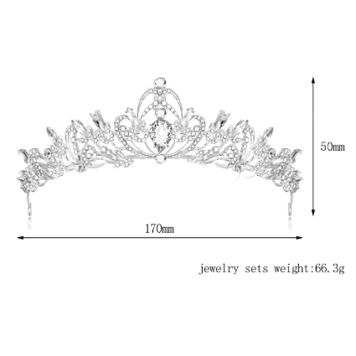 Kristall bröllop hår krona tiara - 2