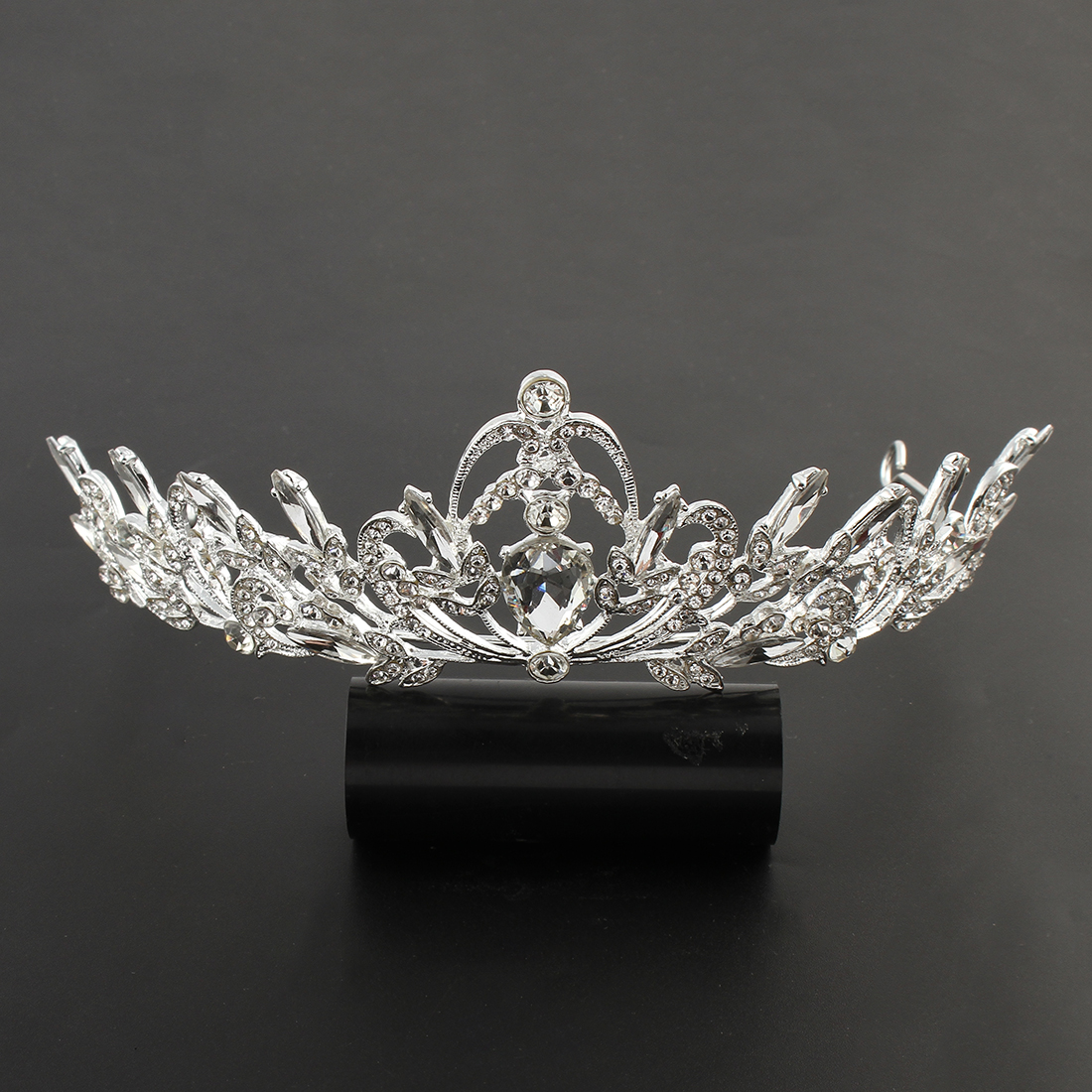Kristall bröllop hår krona tiara - 3