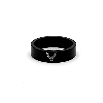 Rostfritt stål ring 6mm svart
