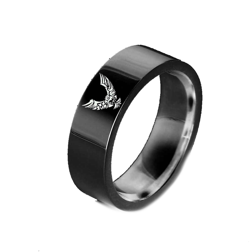 Rostfritt stål ring 6mm svart - 3