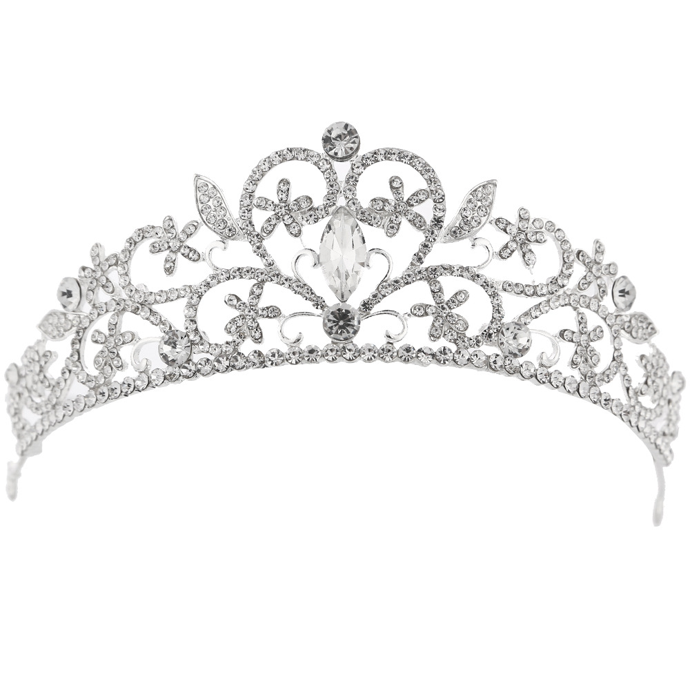 Kristall bröllop hår krona tiara