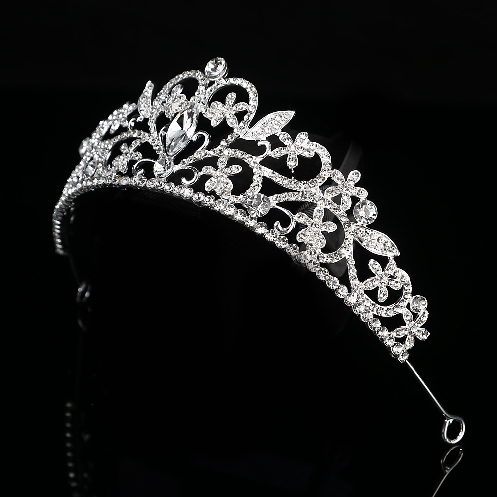 Kristall bröllop hår krona tiara - 3