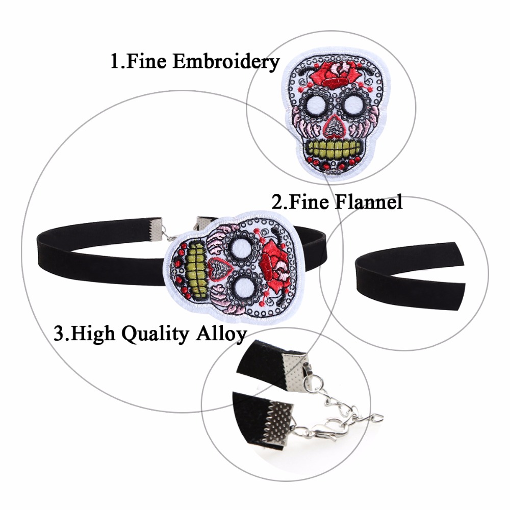 Halsband choker Skalle - 2