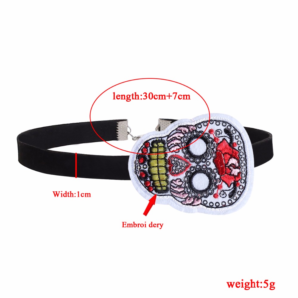 Halsband choker Skalle - 5