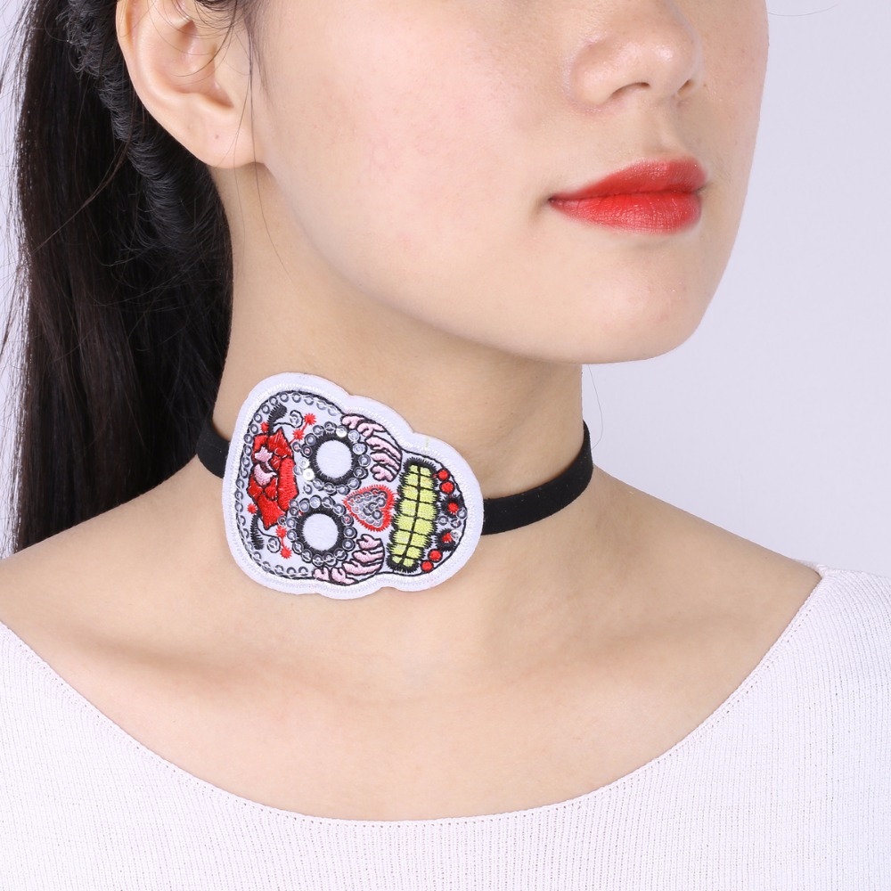 Halsband choker Skalle - 6