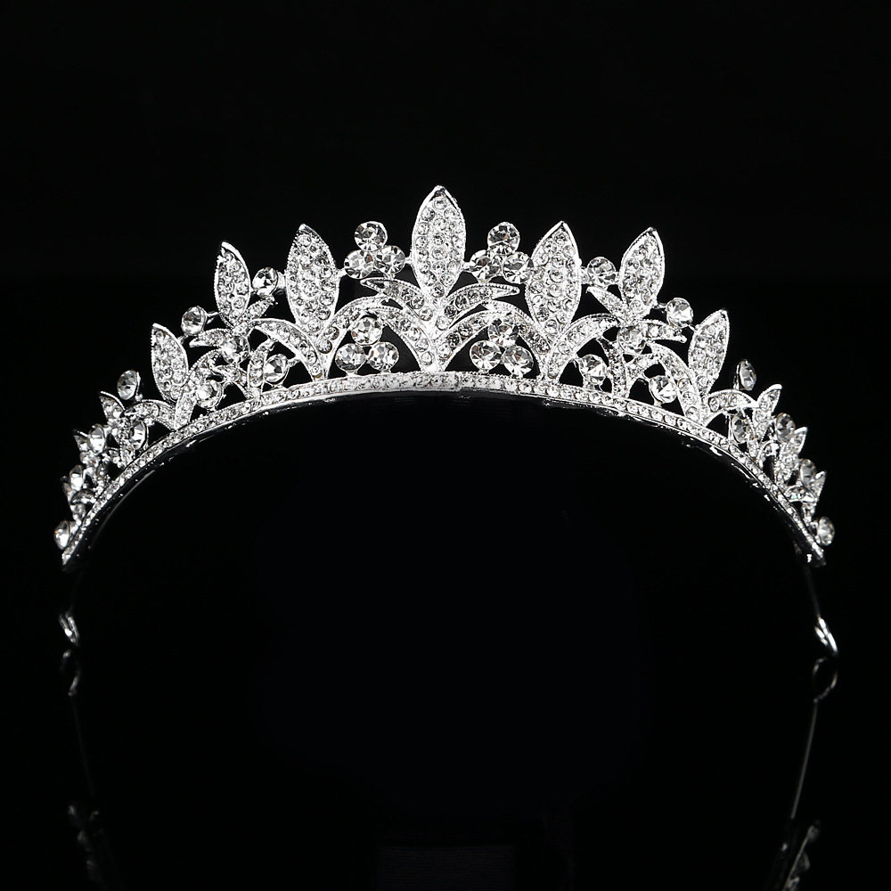 Kristall bröllop hår krona tiara - 4