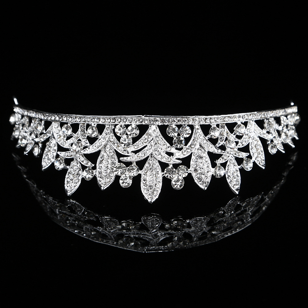 Kristall bröllop hår krona tiara - 3