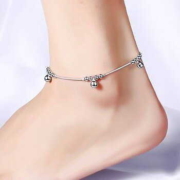 Silverpläterad fot kedja fotlänk armband 