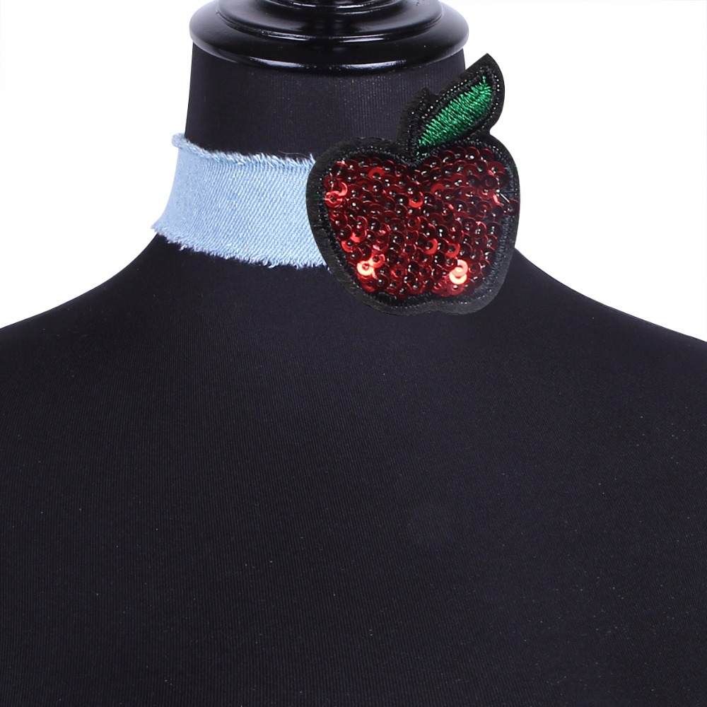 Halsband choker blå jeans - 4