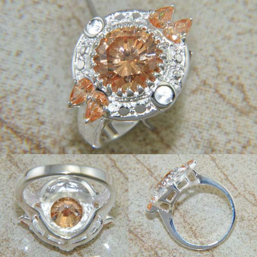 SILVER filled MORGANITE GEMSTONE RING SILVER 47CT - 3