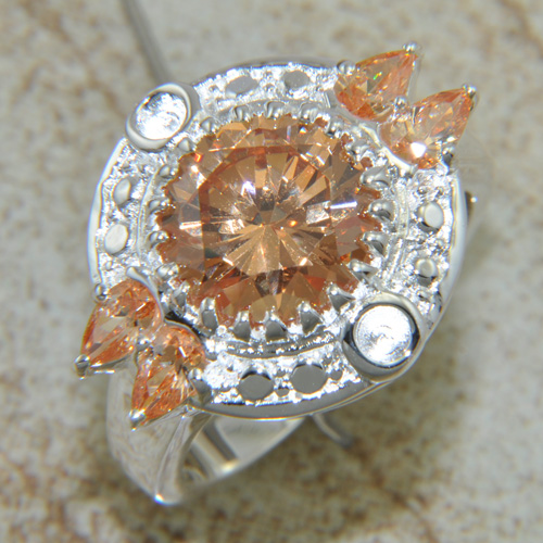 SILVER filled MORGANITE GEMSTONE RING SILVER 47CT - 2