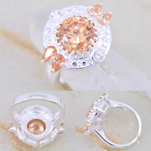SILVER filled MORGANITE GEMSTONE RING SILVER 47CT - 4