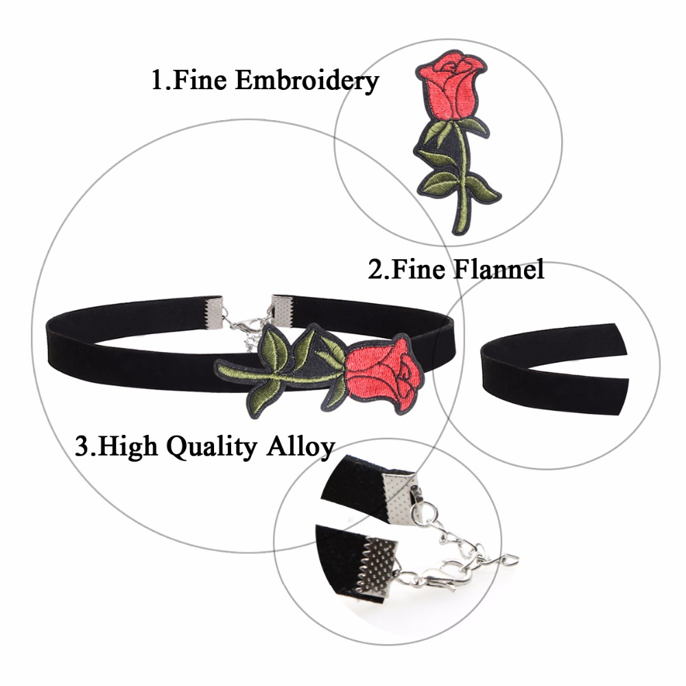 Halsband choker blomma - 2