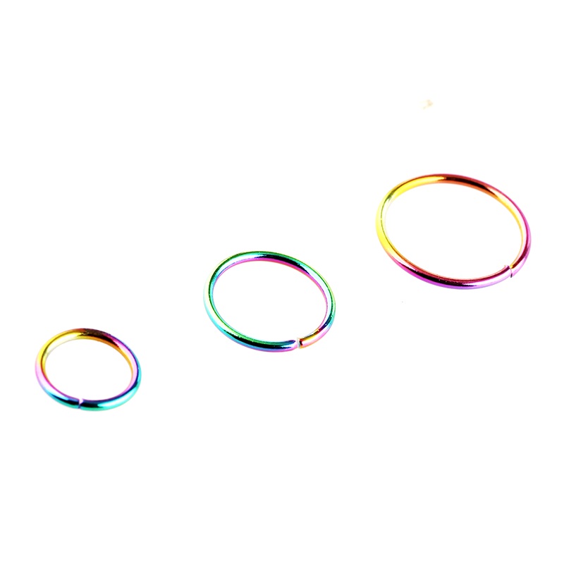 316L  Medicinsk Näsring fake Öronpiercingar 6,8,10 mm silver, svart, multi, guld - 3