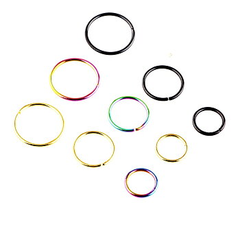 316L  Medicinsk Näsring fake Öronpiercingar 6,8,10 mm silver, svart, multi, guld