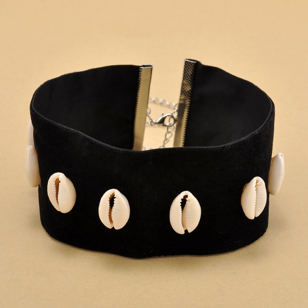Svart sammet Snäckor Chokerhalsband - 4