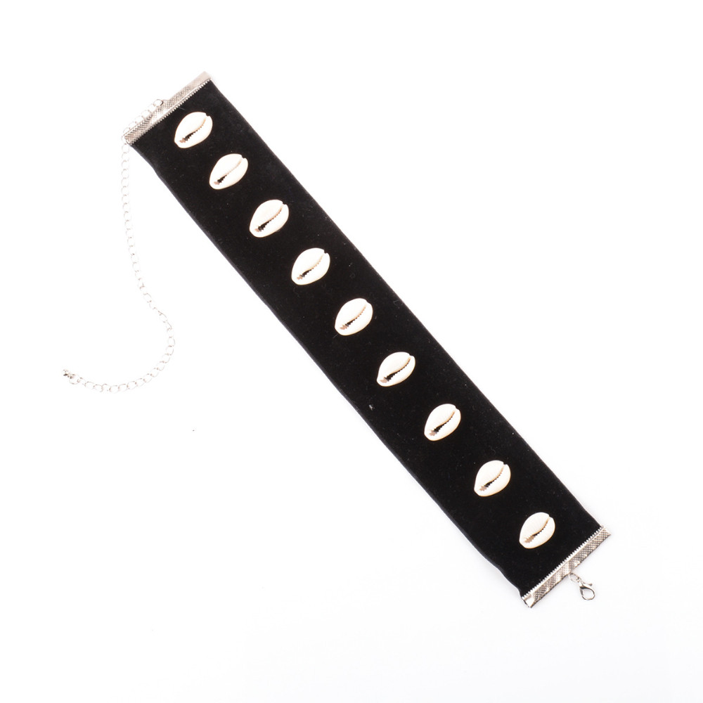 Svart sammet Snäckor Chokerhalsband - 3