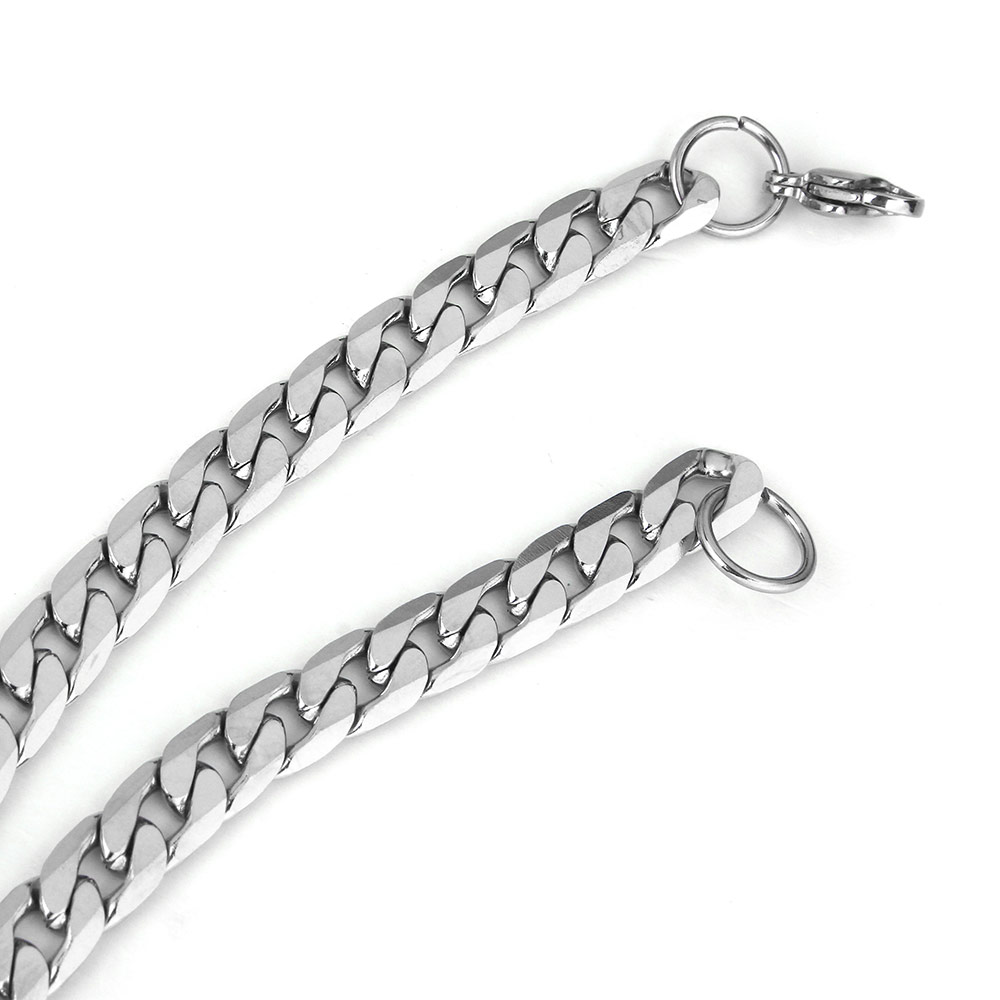 Rostfritt stål halsband + armband Set 9mm - 6