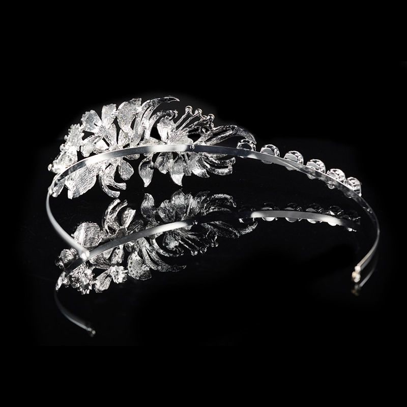 Kristall bröllop hår krona tiara - 6