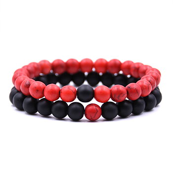 2 st / set naturliga stenar armband 
