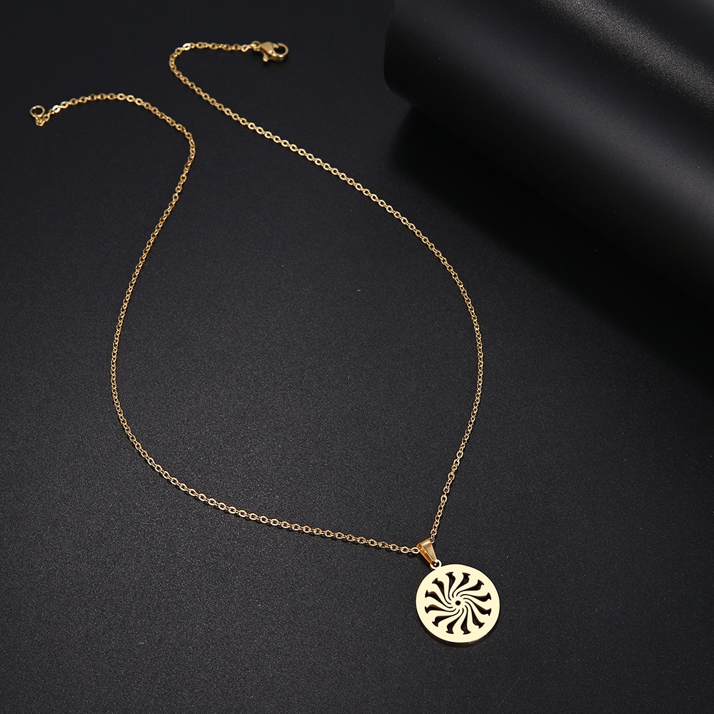 Rostfritt stål HALSBAND GULD, SILVER - 4