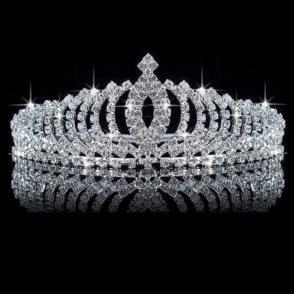 Hårband kristall Tiara krona Bröllops - 4