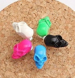 Skull Variety of Colors Earrings neon