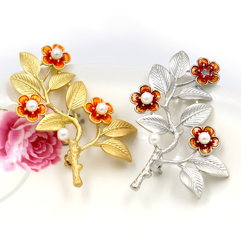 Brosch Kristall SILVER/GULD
