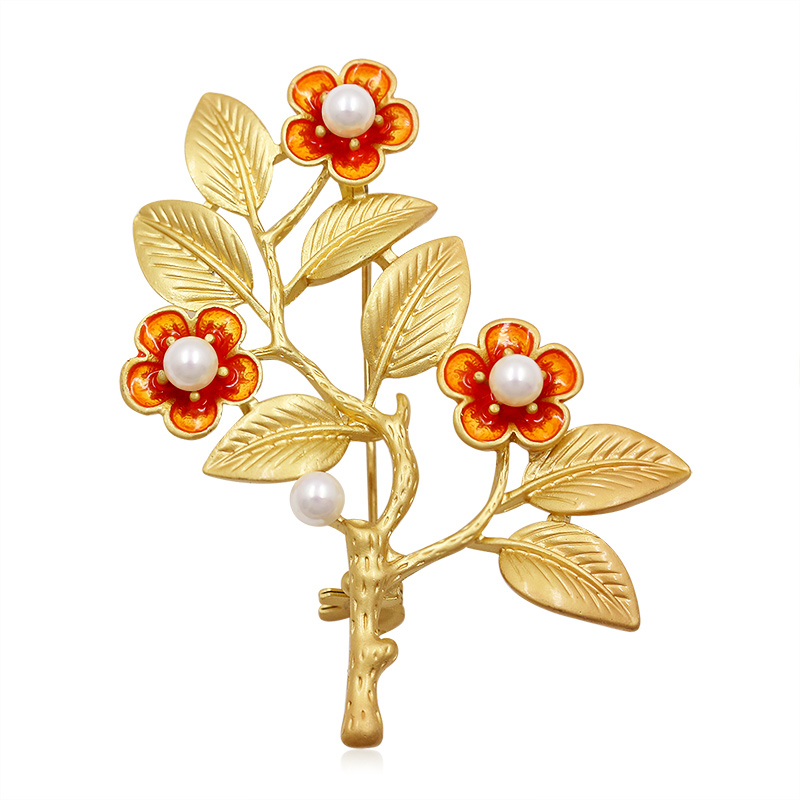 Brosch Kristall SILVER/GULD - 3